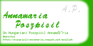 annamaria poszpisil business card